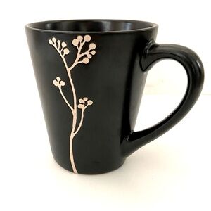 Black Mug Cup With Floral Branch Soho Loft